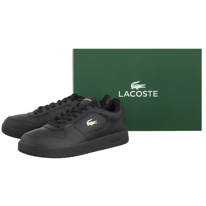 Sneakersy Lacoste Court Ace 126 2 SMA BLK/GLD-Leather 751SMA01561V7 – zdjęcie 6