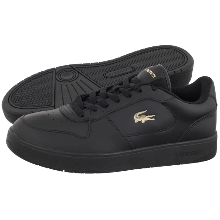 Sneakersy Lacoste Court Ace 126 2 SMA BLK/GLD-Leather 751SMA01561V7 – zdjęcie 1