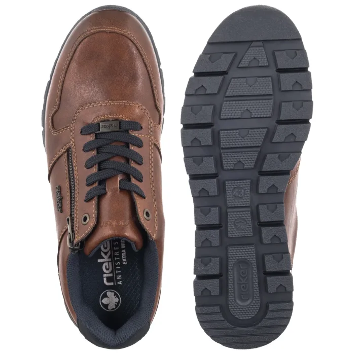 Półbuty Rieker Brązowe B0513-24 Brown – zdjęcie 5