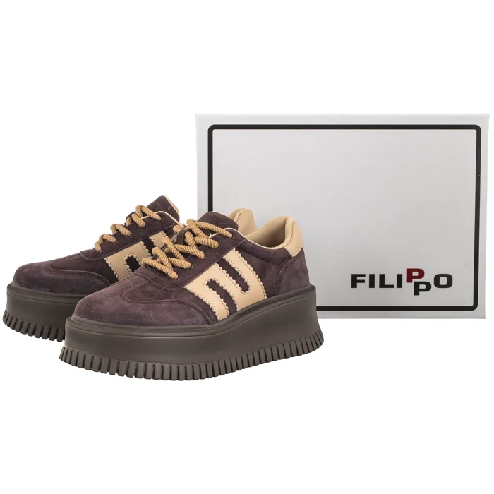 Sneakersy Filippo Ciemnobrązowe DP7111/26 D BR – zdjęcie 6