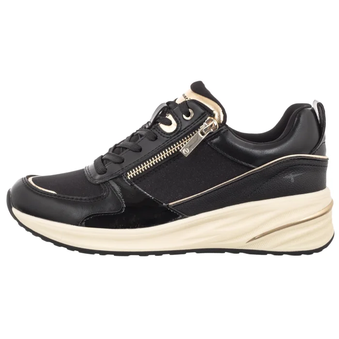 Sneakersy Tamaris Czarne/Złote 1-23754-45 048 Black/Gold – zdjęcie 2