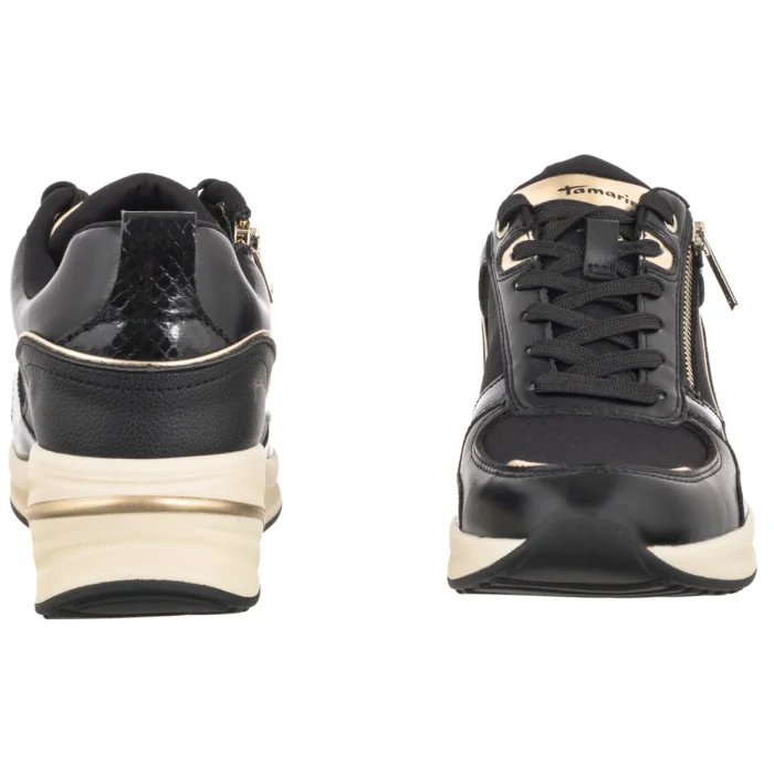 Sneakersy Tamaris Czarne/Złote 1-23754-45 048 Black/Gold – zdjęcie 4