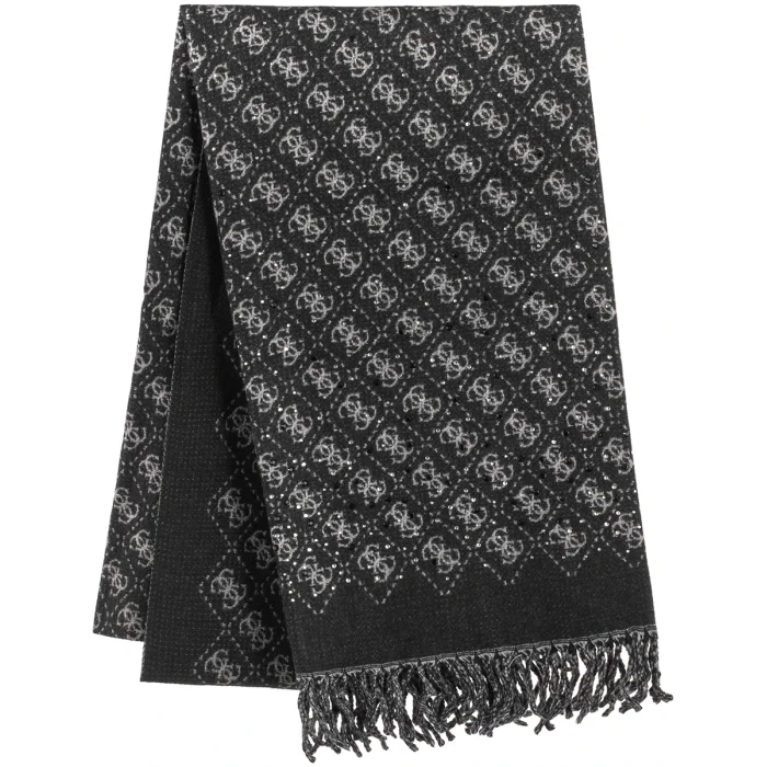 Szal Guess Jewels 65 x 180 cm Jacquard Scarf AW5658 POL03 BLA – zdjęcie 1