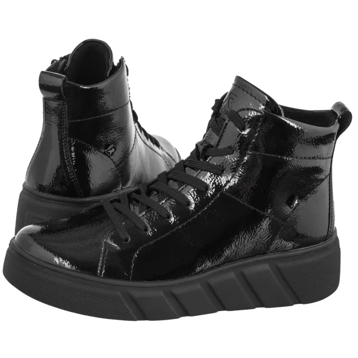 Trzewiki Rieker Czarne Lakierowane W2661-01 Black – zdjęcie 1