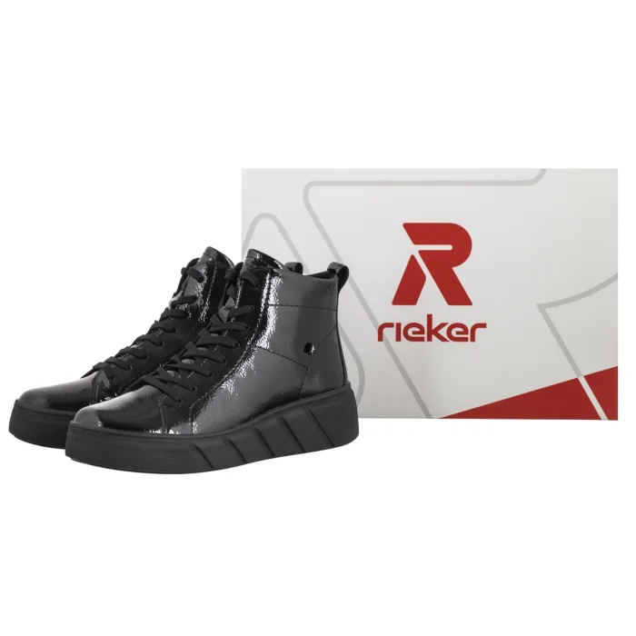 Trzewiki Rieker Czarne Lakierowane W2661-01 Black – zdjęcie 6