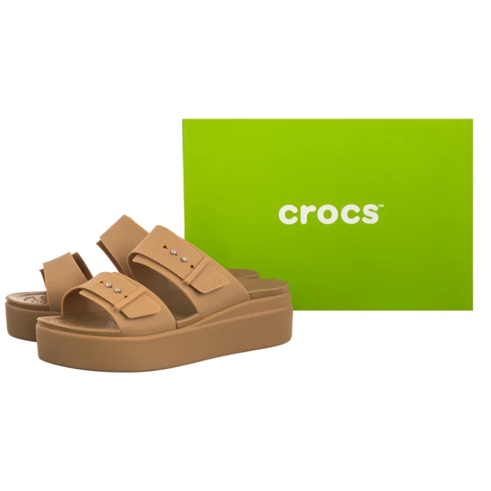 Klapki Crocs Brooklyn Buckle Low Wedge Umber 207431-2HI – zdjęcie 6