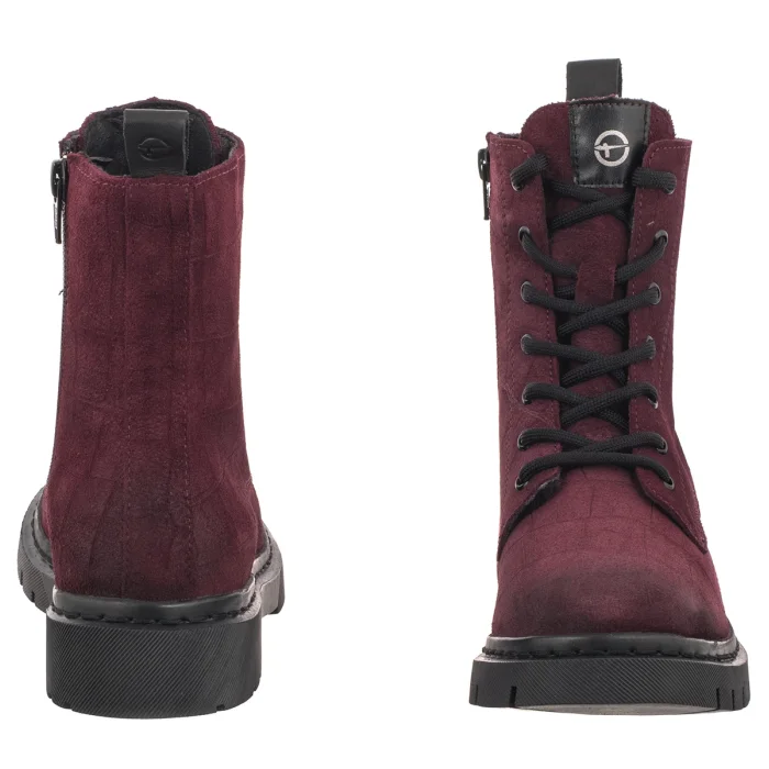 Workery Tamaris Bordowe 1-25269-41 544 Bordeaux Croco – zdjęcie 4