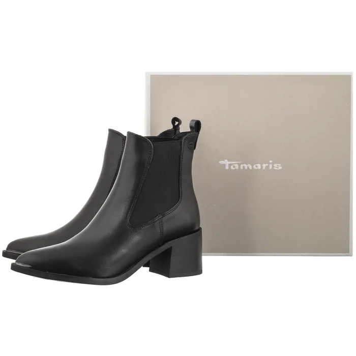 Botki Tamaris Czarne 1-25301-45 003 Black Leather – zdjęcie 6