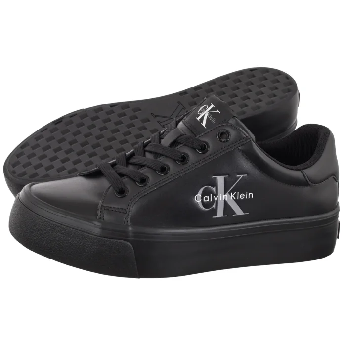 Sneakersy Calvin Klein Vulc Flatform Laceup Low Lth Triple Black HW0HW03159 0GJ – zdjęcie 1