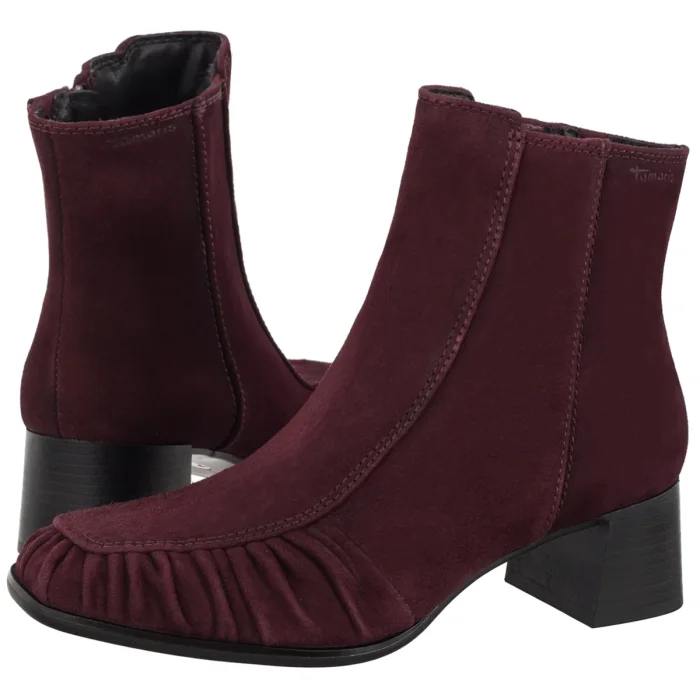 Botki Tamaris Bordowe 1-25029-47 537 Merlot – zdjęcie 1