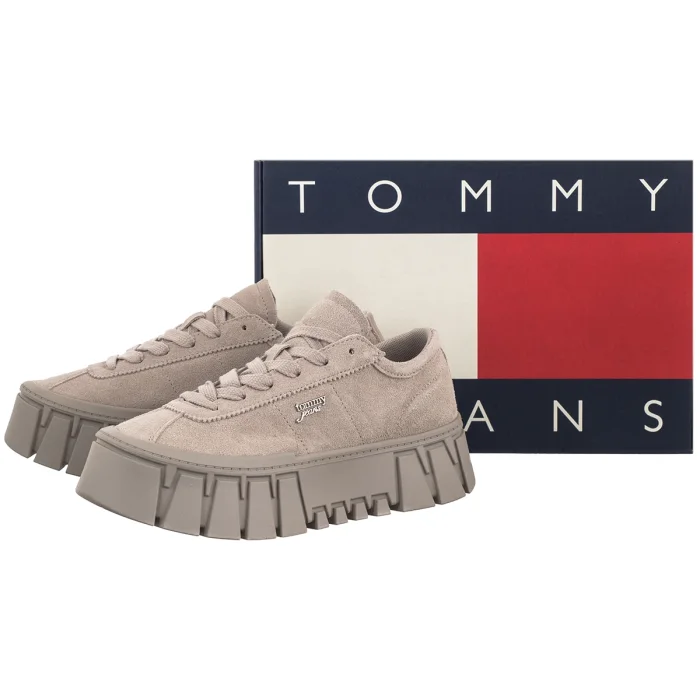 Sneakersy Tommy Hilfiger Tjw Platform Sneaker Suede Limestone Dust EN0EN03132 PKE – zdjęcie 6