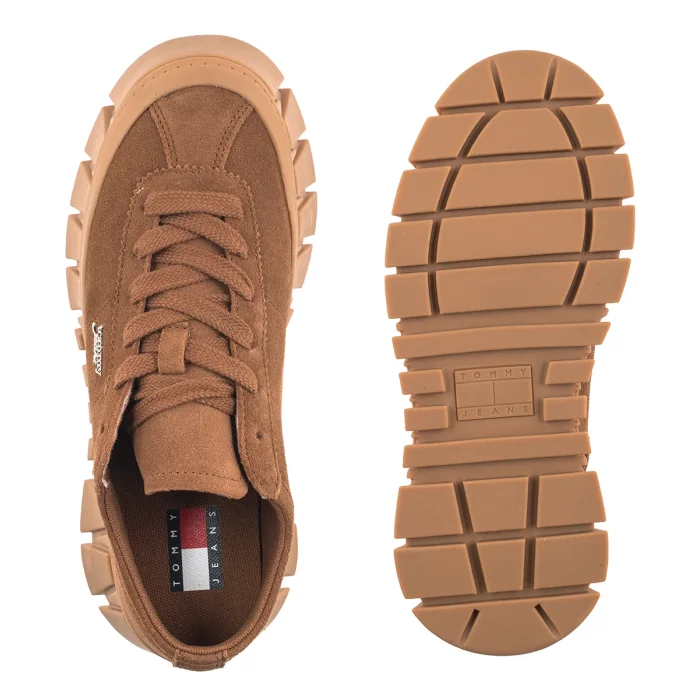 Sneakersy Tommy Hilfiger Tjw Platform Sneaker Suede Warm Khaki EN0EN03132 GWI – zdjęcie 5