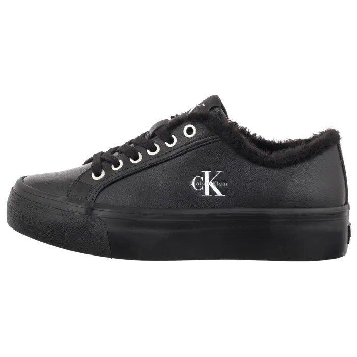 Sneakersy Calvin Klein Vulc Flatf Laceup Lth Fur Triple Black HW0HW03235 0GJ – zdjęcie 2