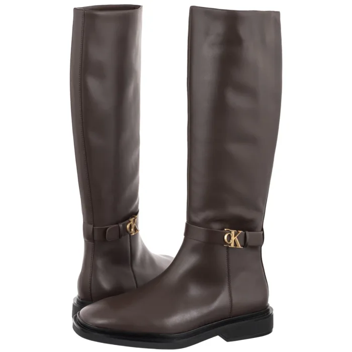 Kozaki Calvin Klein Square High Boot Lth Mg Hdw Rocky Brown HW0HW03187 BAM – zdjęcie 1