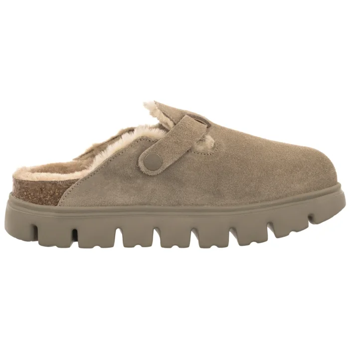 Klapki Papillio Boston Pap Chunky Shearling Taupe Suede Leather 1033028 – zdjęcie 3