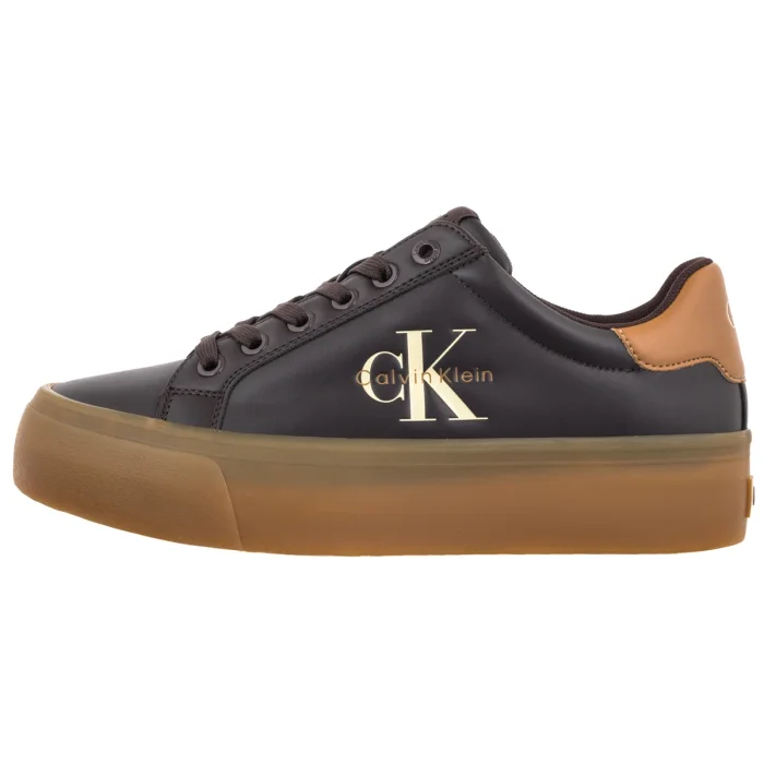 Sneakersy Calvin Klein Vulc Flatform Laceup Low Lth Fudge/Marshmallow HW0HW03159 0JW – zdjęcie 2