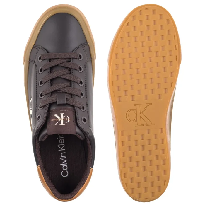 Sneakersy Calvin Klein Vulc Flatform Laceup Low Lth Fudge/Marshmallow HW0HW03159 0JW – zdjęcie 5