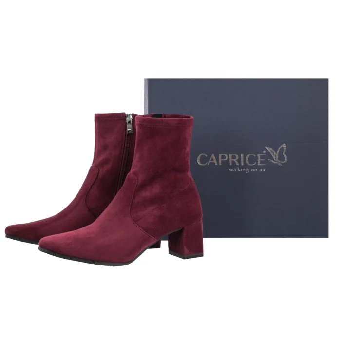 Botki Caprice Bordowe 9-25354-41 514 Bordeaux Strech Vegan – zdjęcie 6