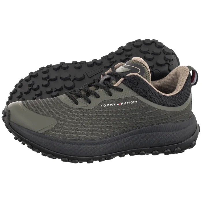 Sneakersy Tommy Hilfiger The Canyon X M Knit Runner Pewter Green FM0FM006067 MRH – zdjęcie 1