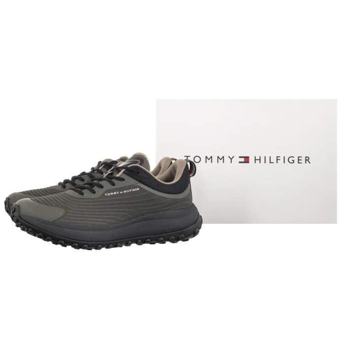 Sneakersy Tommy Hilfiger The Canyon X M Knit Runner Pewter Green FM0FM006067 MRH – zdjęcie 6