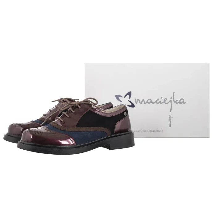 Półbuty Maciejka Bordowe/Granatowe K7823-23/00-1 – zdjęcie 6