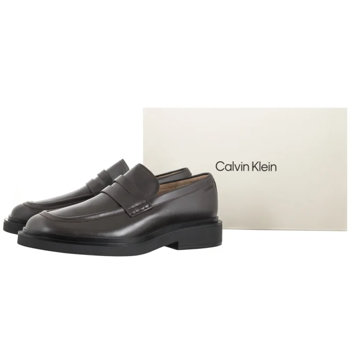 Mokasyny Calvin Klein Sq Rubber Band Loafer Wax Lth Turkish Coffee HM0HM02273 GE7 – zdjęcie 6
