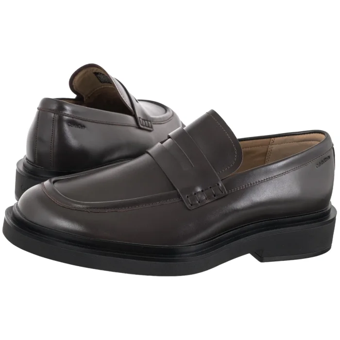 Mokasyny Calvin Klein Sq Rubber Band Loafer Wax Lth Turkish Coffee HM0HM02273 GE7 – zdjęcie 1