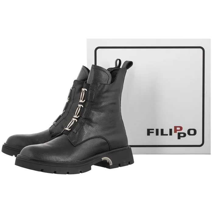 Botki Filippo Czarne DBT8015/26 BK – zdjęcie 6