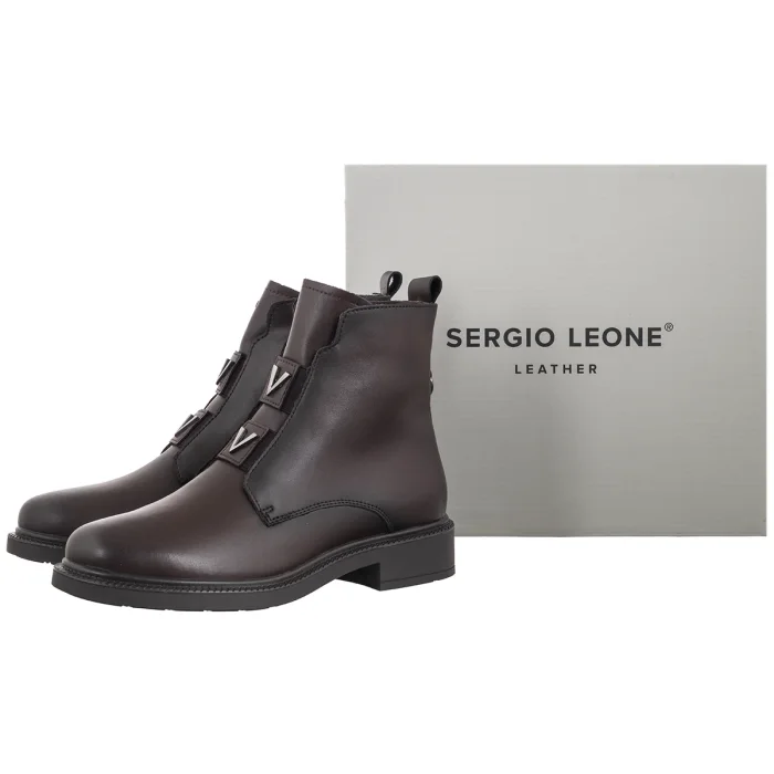 Botki Sergio Leone Czekoladowe BT-37-S – zdjęcie 6