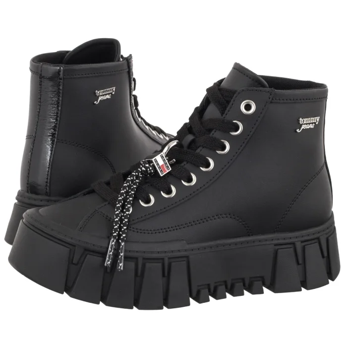 Sneakersy Tommy Hilfiger Tjw Platform Sneaker Leather Mc Black EN0EN03133 BDS – zdjęcie 1