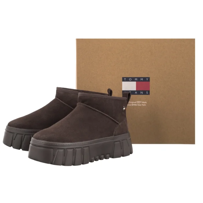 Śniegowce Tommy Hilfiger Tjw Suede Platform Boots WL Deep Brown EN0EN03158 GT3 – zdjęcie 6