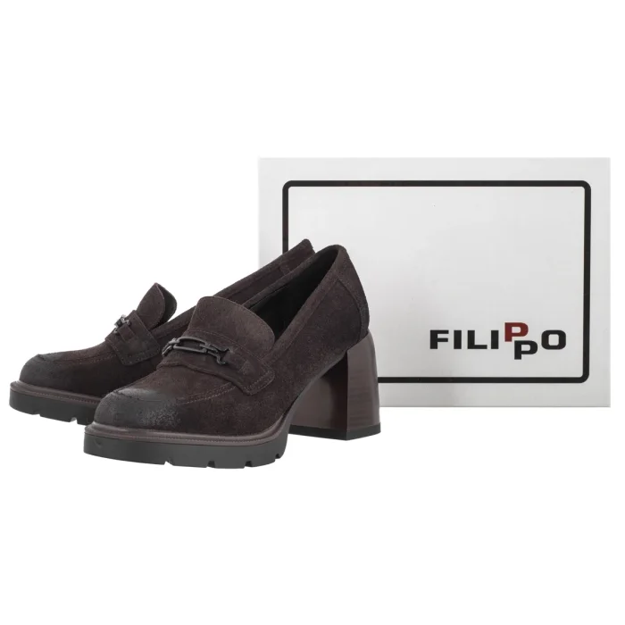 Półbuty Filippo Brązowe DP8169/26 D BR – zdjęcie 6
