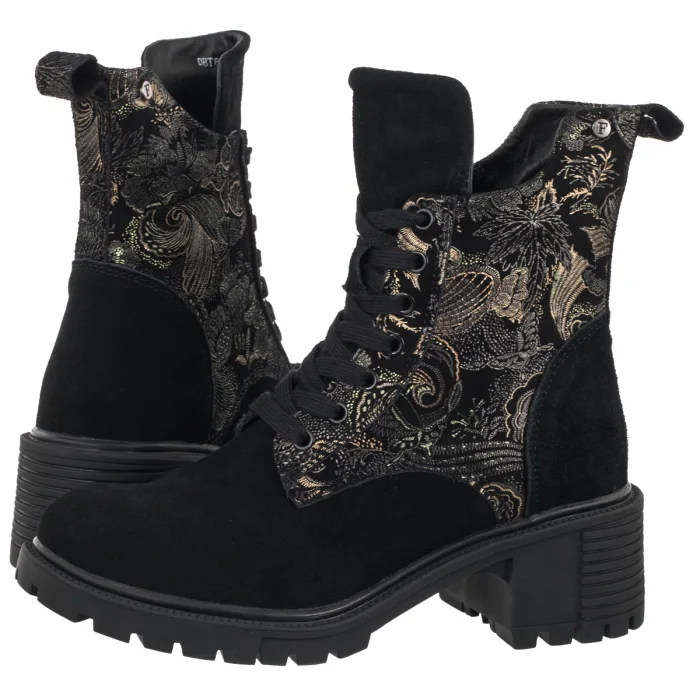 Botki Filippo Czarne DBT8021/26 BK GO – zdjęcie 1