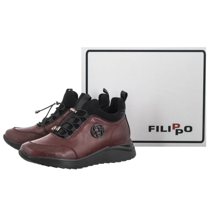 Botki Filippo Bordowe DBT7168/26 BG – zdjęcie 6