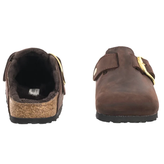 Klapki Birkenstock Boston Big Buckle Shearling Habana 1033020 – zdjęcie 4