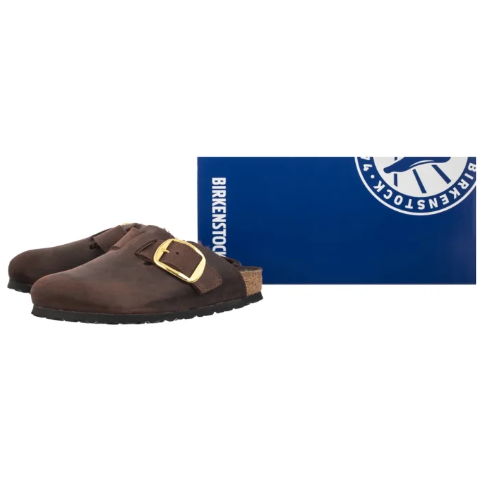 Klapki Birkenstock Boston Big Buckle Shearling Habana 1033020 – zdjęcie 6