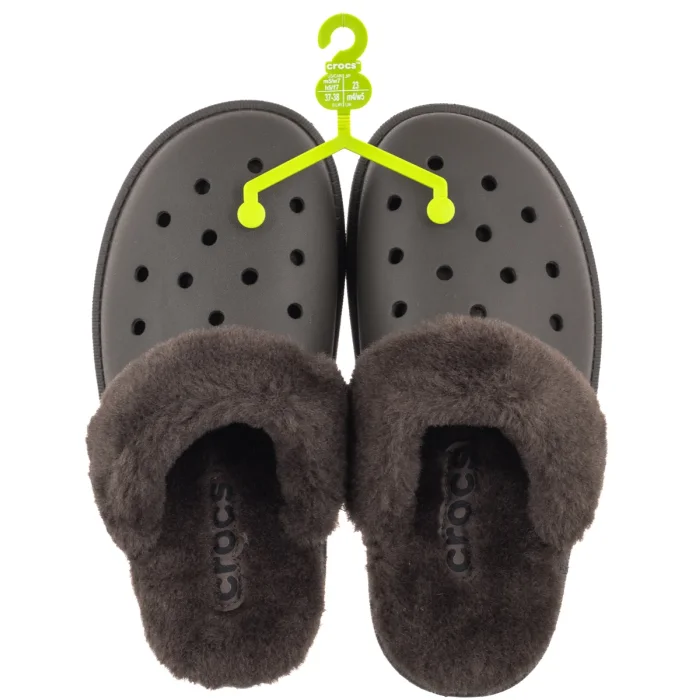 Kapcie Crocs Classic Fuzz Scuff Dark Cocoa 212143-2ME – zdjęcie 6