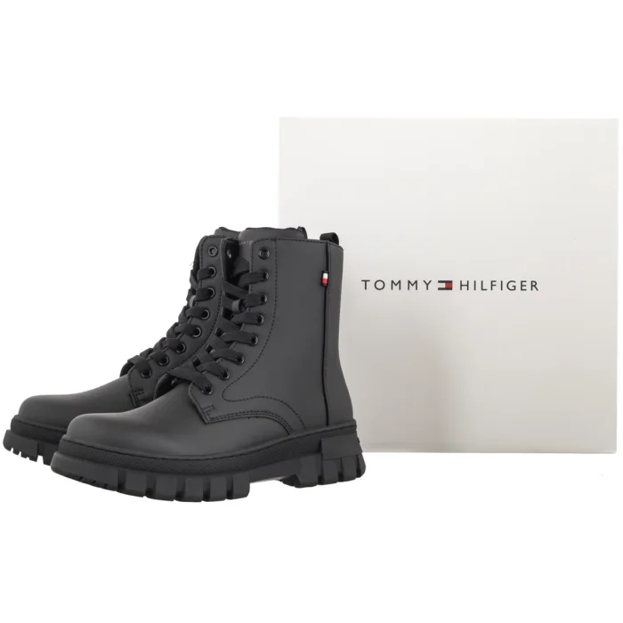 Workery Tommy Hilfiger Lace-Up Bootie Black T3X5-35294-1355 999 – zdjęcie 6