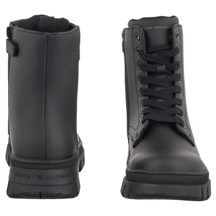Workery Tommy Hilfiger Lace-Up Bootie Black T3X5-35294-1355 999 – zdjęcie 4