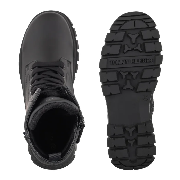 Workery Tommy Hilfiger Lace-Up Bootie Black T3X5-35294-1355 999 – zdjęcie 5