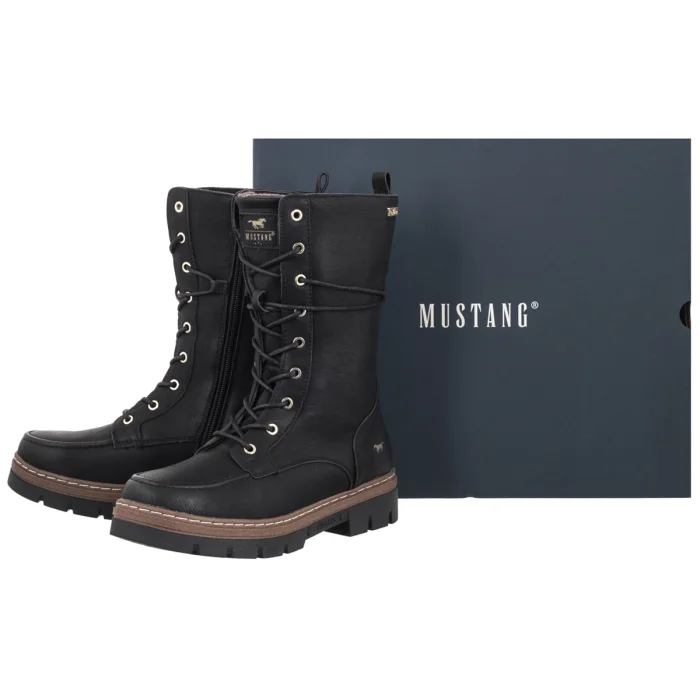 Workery Mustang Czarne 15M0012008 – zdjęcie 6