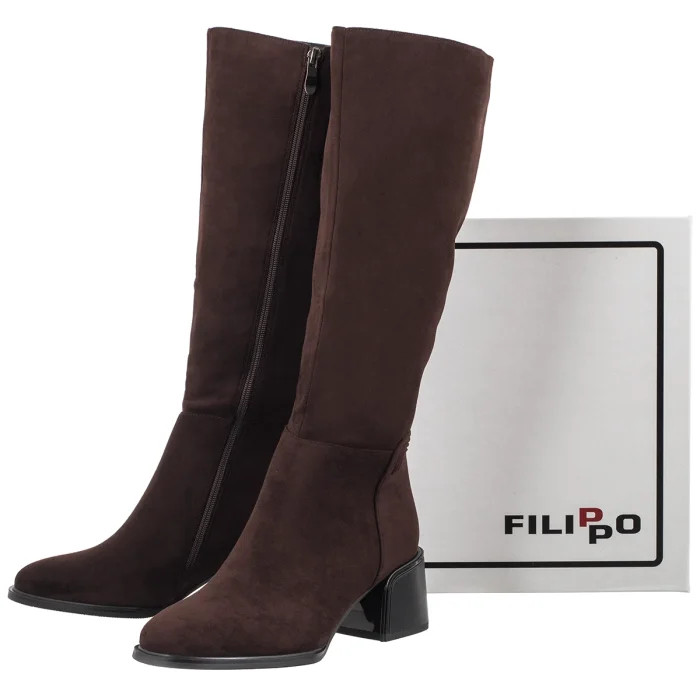 Kozaki Filippo Ciemnobrązowe DKZ6603/26 D BR – zdjęcie 6