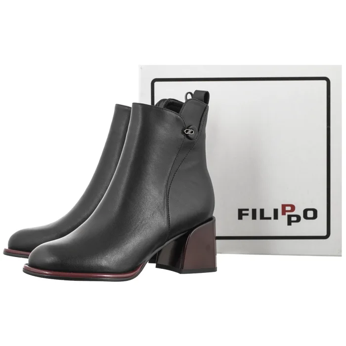Botki Filippo Czarne DBT7363/26 BK RD – zdjęcie 6