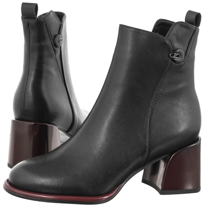 Botki Filippo Czarne DBT7363/26 BK RD – zdjęcie 1