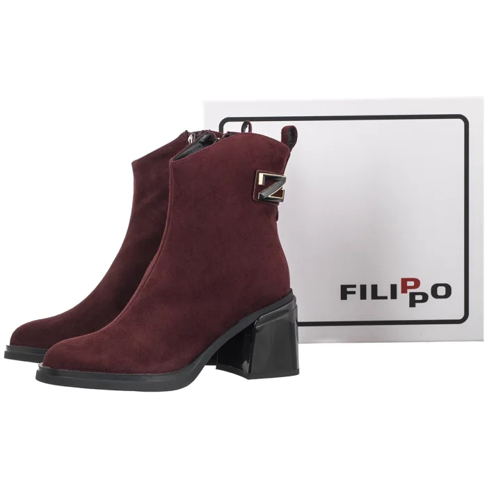 Botki Filippo Bordowe DBT8024/26 BG – zdjęcie 6