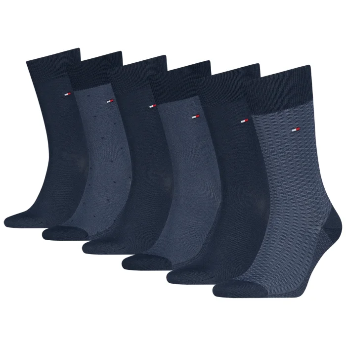 Skarpetki 6 par Tommy Hilfiger TH Men Sock 6P Tin Giftbox Birdey Navy 701241155 001  – zdjęcie 1