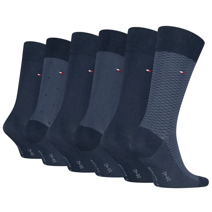 Skarpetki 6 par Tommy Hilfiger TH Men Sock 6P Tin Giftbox Birdey Navy 701241155 001  – zdjęcie 2