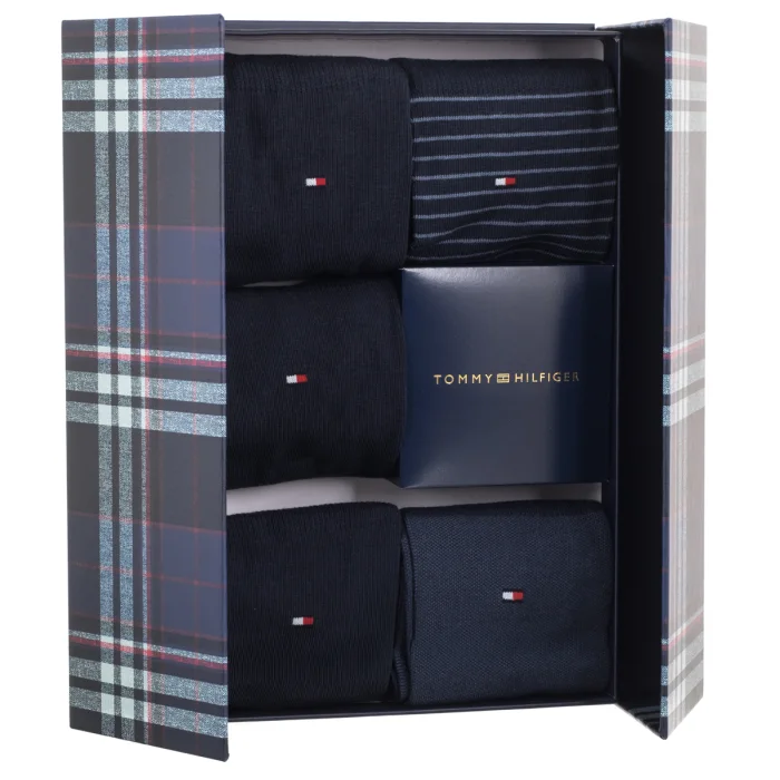 Skarpetki 5 par Tommy Hilfiger TH Men Sock 5P Giftbox Stripe Navy 701241156 001 – zdjęcie 4