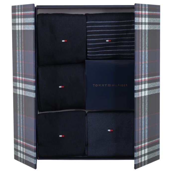 Skarpetki 5 par Tommy Hilfiger TH Men Sock 5P Giftbox Stripe Navy 701241156 001 – zdjęcie 3