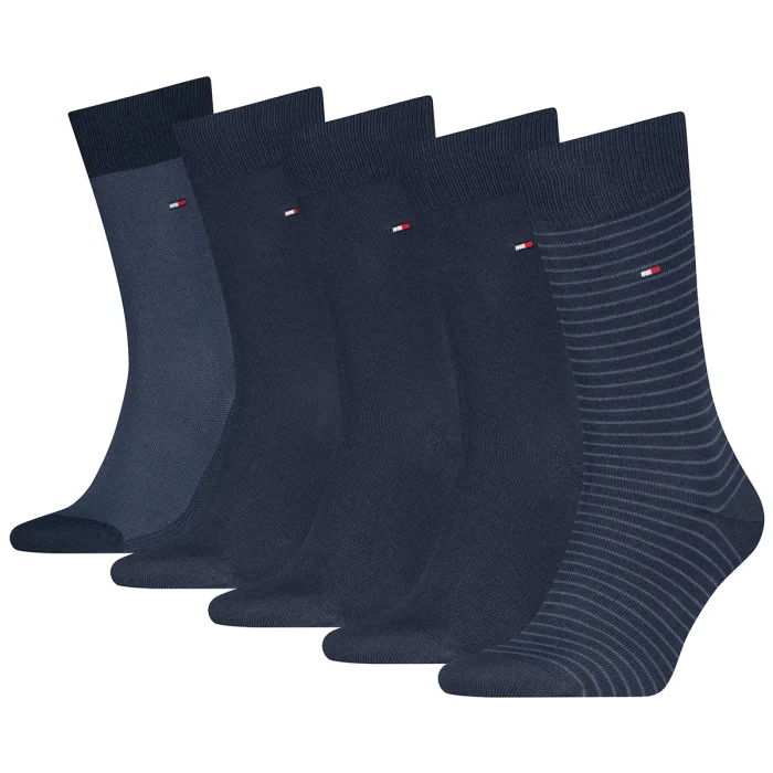 Skarpetki 5 par Tommy Hilfiger TH Men Sock 5P Giftbox Stripe Navy 701241156 001 – zdjęcie 1